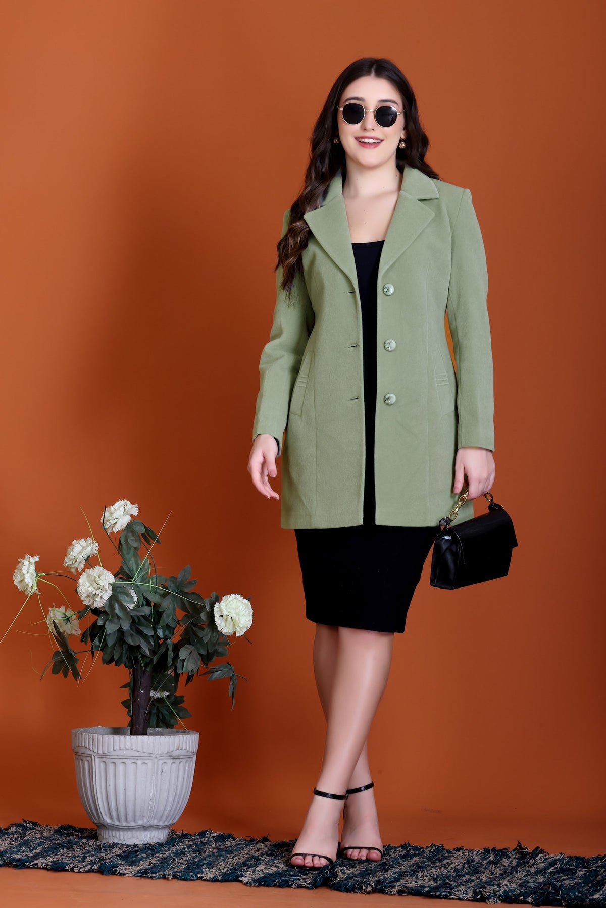 MR.JAWAN Women's Medium Pista Coat front view