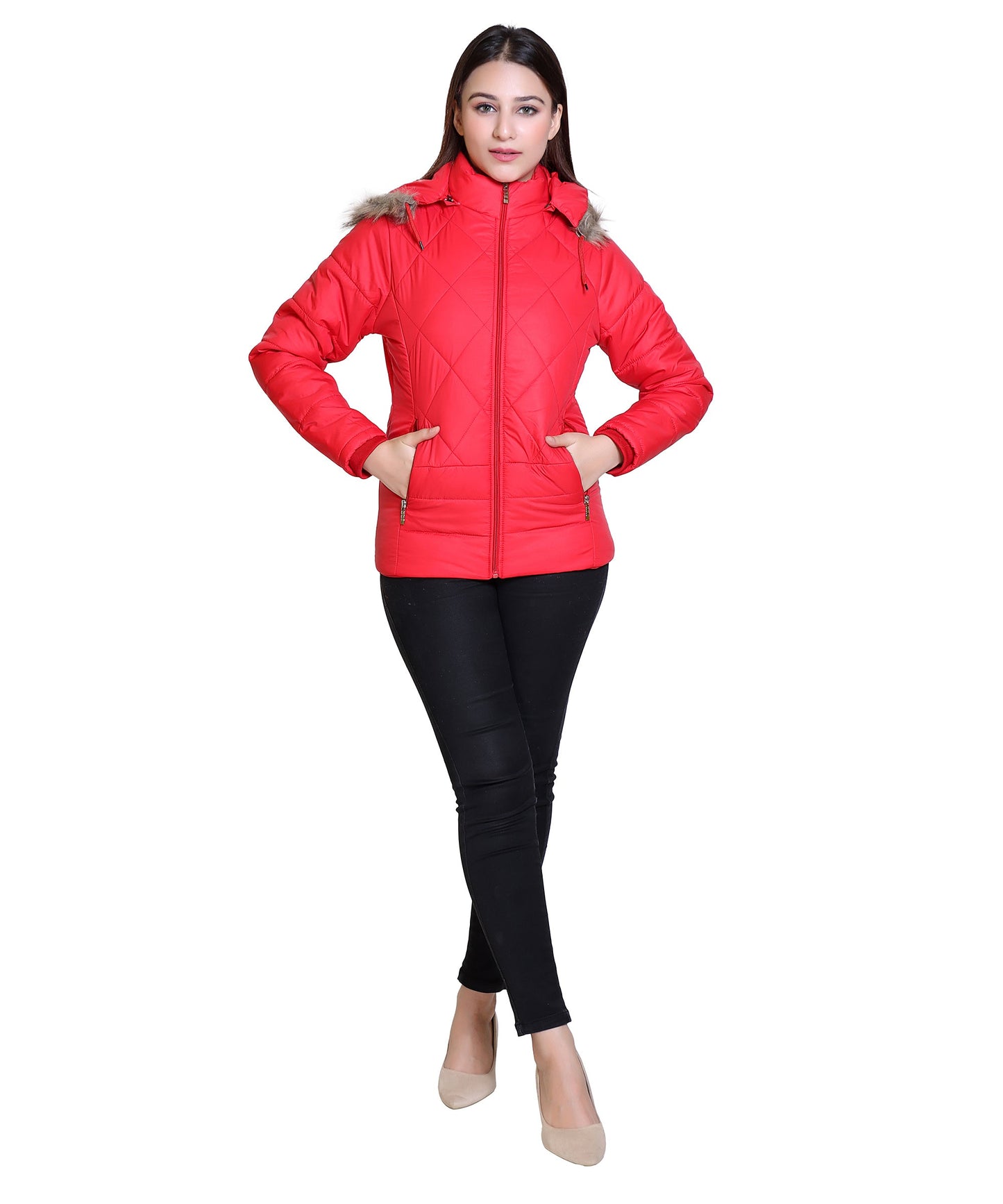 MR.JAWAN Women's Red Jacket front view