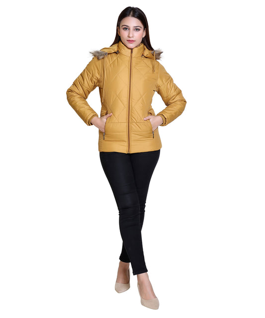 MR.JAWAN Women's Mustard Jacket front view