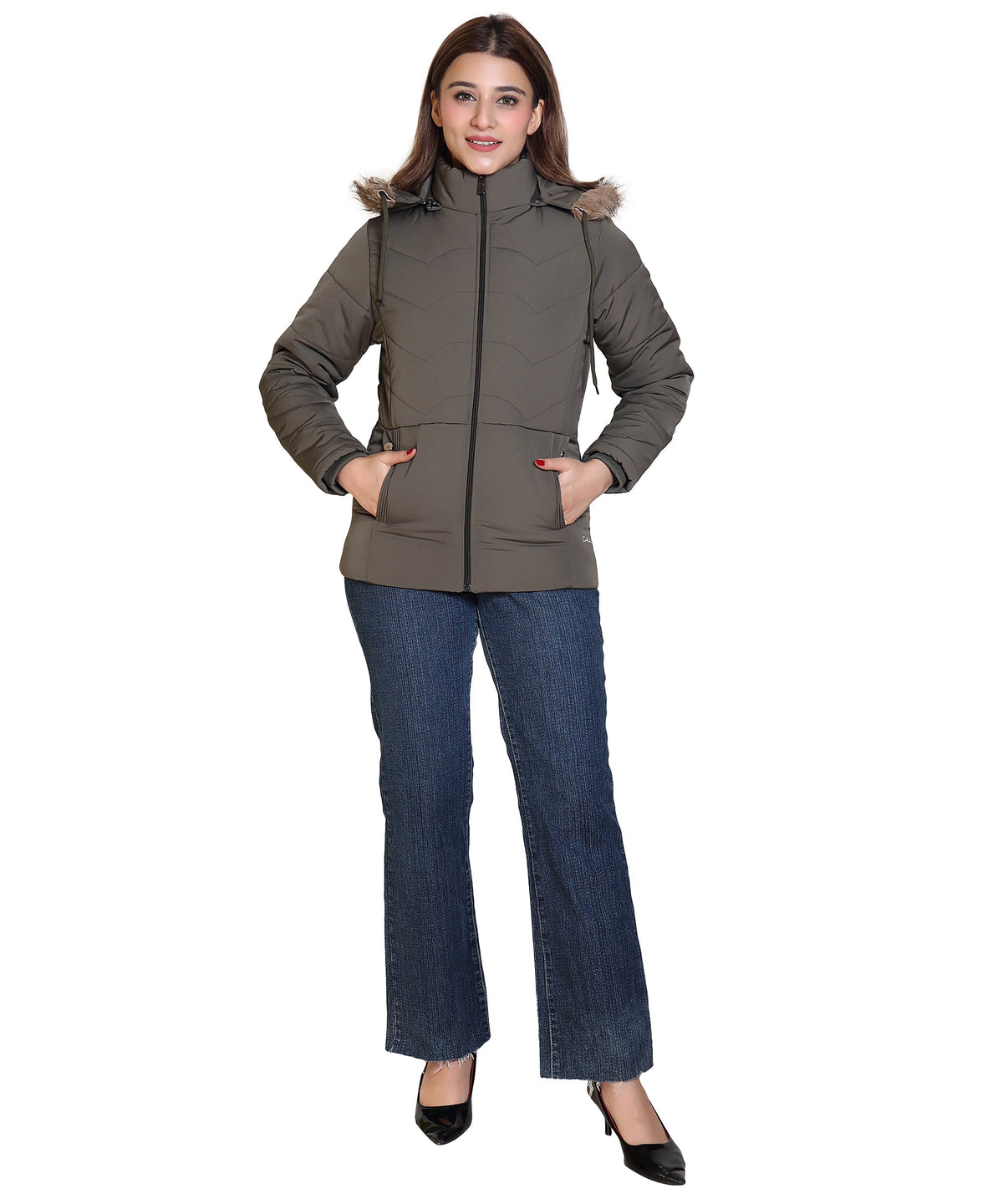 MR.JAWAN Women's Olive Jacket front view