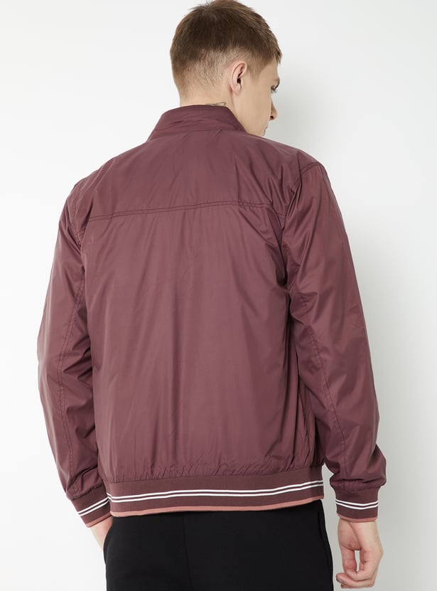 MR.JAWAN Men's Red Lightweight Bomber Jacket front view